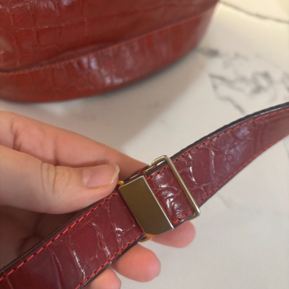Vintage Bally red croc bucket bag purse - Picture 5 of 9